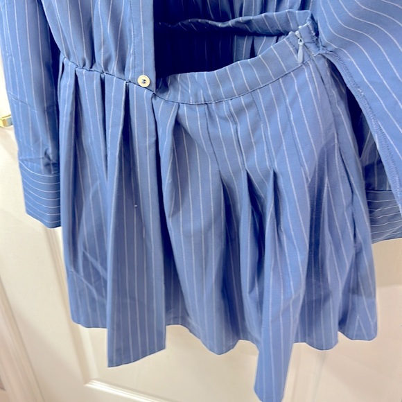 ZARA mini dress long sleeve. Size Small. Made in Turkey. Used once. Blue color. - Picture 5 of 8